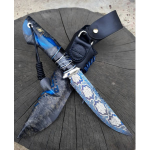 МОРСЬКА КРАПЛЯ  - ніж ручної роботи Павла Гончаренка, замовити купити в Україні (Сталь - мозаїчний дамаск 61 HRC). Photo 2